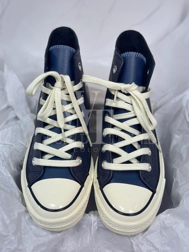 Converse azules cuero hotsell