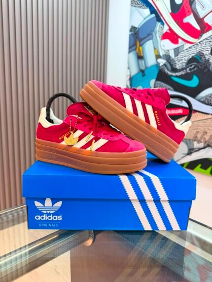 Adidas gazelle plataforma roja