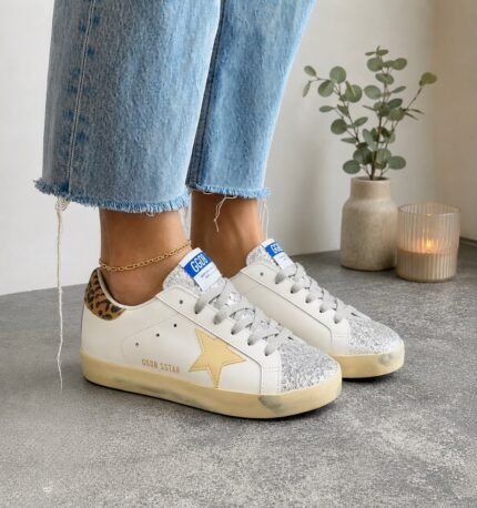 Golden goose talón leopardo